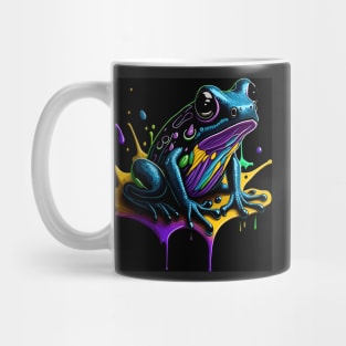 Splash Art of a Cute Colorful Frog Mug